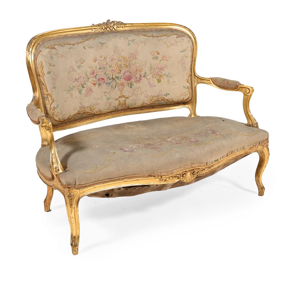 A FRENCH GILTWOOD SALON SUITE IN LOUIS XV STYLE, 19TH CENTURY - Image 2 of 4