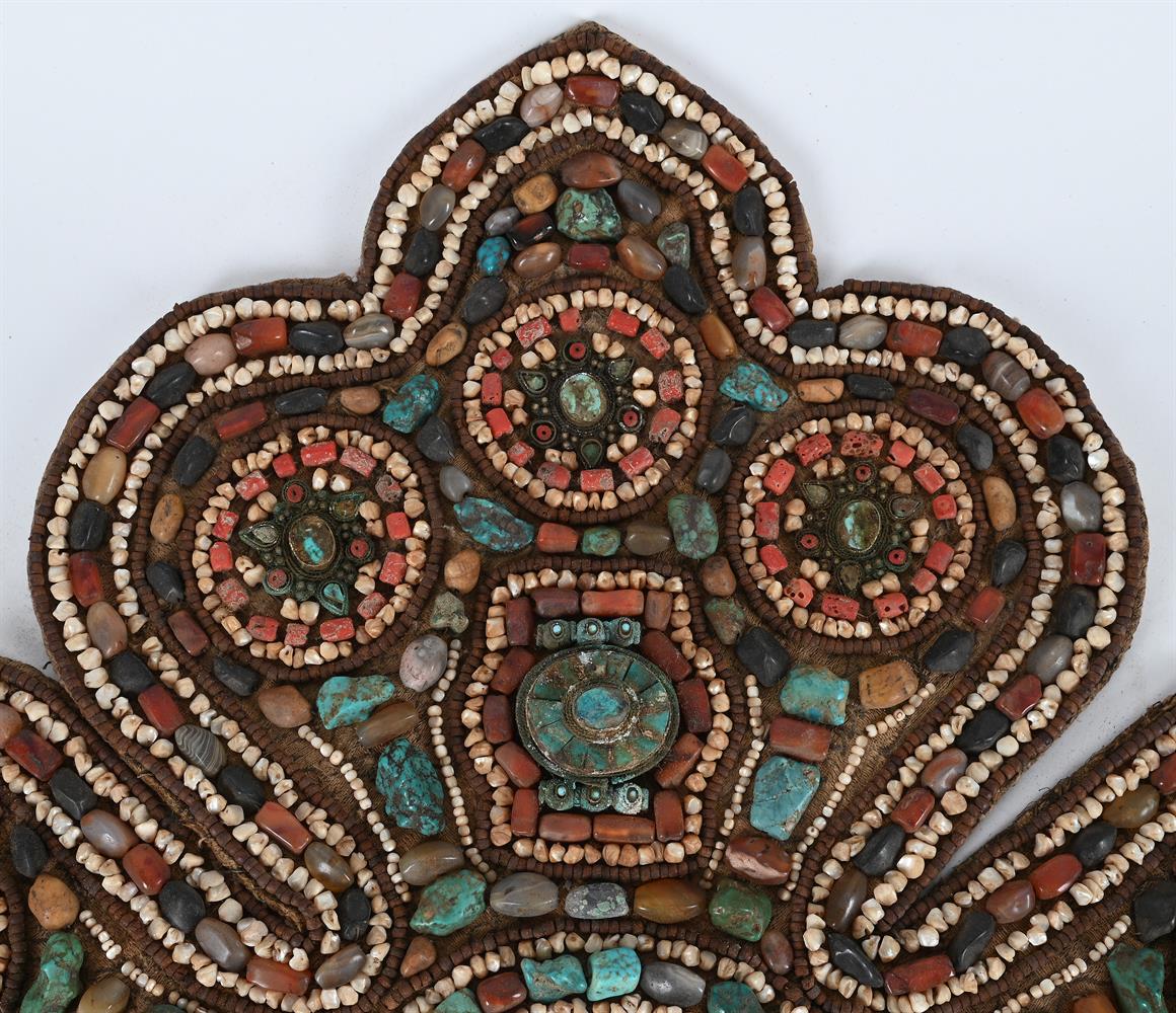 A CEREMONIAL HEADDRESS, COLLAR AND CUFFS, 20TH CENTURY, TRANS HIMALAYAN REGION - Image 15 of 16