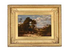 FREDERICK LEE BRIDELL (BRITISH 1831-1863), FAGGOT GATHERERS IN AN EXTENSIVE LANDSCAPE