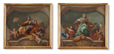 CIRCLE OF CARLO INNICENZO CARLONE (ITALIAN 1686 - 1775), THE PERSONIFICATION OF AMERICA; AND THE PER