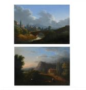ITALIAN SCHOOL (18TH CENTURY), PEASANTS CROSSING A BRIDGE; TRAVELLERS RESTING (2)