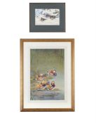 λ RICHARD ROBJENT (BRITISH B.1937), MANDARIN DUCKS