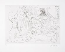 λ Pablo Picasso (1881-1973) Reclining Man in Turban and Belly Dancer (Bloch 1458)