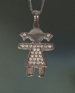 LITTLE GIRL CUBIC ZIRCONIA SILVER PENDANT