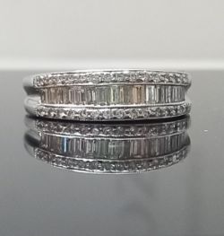 1.50CT DIAMOND DRESS/ ETERNITY RING 18CT WHITE GOLD + GIFT BOX + VALUATION CERT £4900