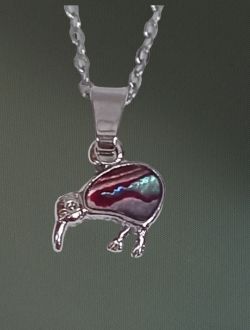 SILVER EMU BIRD PENDANT WITH MOTHER OF PEARL