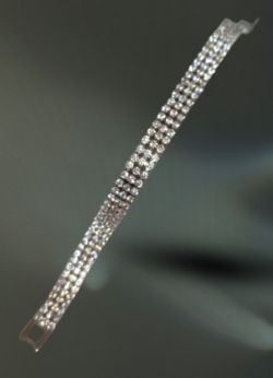 SILVER CUBIC ZIRCONIA BRACELET 3 ROWS