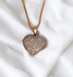 0.25CT DIAMOMD HEART SHAPE PENDANT 9CT YELLOW GOLD