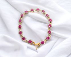 8CT RUBY 2.25CT DIAMOND BRACELET 18CT YELLOW GOLD WITH GIFT BOX AND VALUATION CERTIFICATE OF £4900