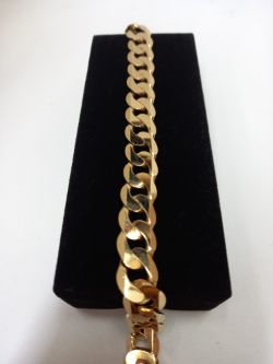 9K SOLID GOLD MEN CURB BRACELET 32.51 GRAMS + BOX + INSURANCE VALUATION £2900