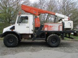 HIGH AND MIGHTY: UNIMOG U100L TURBO CHERRY PICKER, 10.7M PLATFORM
