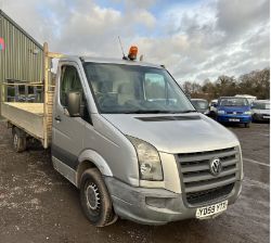FUNCTIONAL & GENUINE: 59 PLATE VW CRAFTER FLATBED CAB - NO VAT ON HAMMER