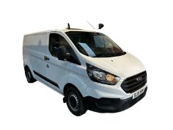 **(ONLY 76K MILEAGE)** RHINO RACK DELIGHT: 2019 FORD TRANSIT CUSTOM 300 2.0 TDI WHITE