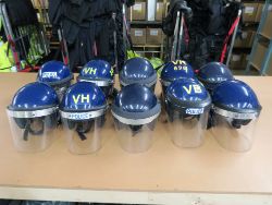 JOB LOT OF 10 X EX POLICE RIOT HELMETS (RRP £1860.00) - NO VAT ON THE HAMMER!