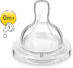 100, 2 PACKS OF PHILIPS AVENT ANTI-COLIC BABY BOTTLE NEWBORN FLOW TEAT SCF421/47