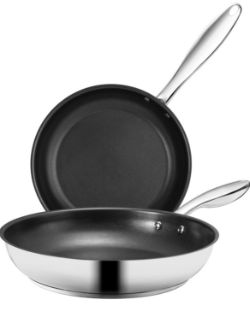 LOT OF 4 X OAKSWARE NONSTICK FRYING PAN SET 2-PIECE, 24+28CM RRP £160