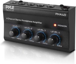 60 X BRAND NEW PYLE PHA40 4-CHANNEL PORTABLE STEREO HEADPHONE AMPLIFIER RRP £2400