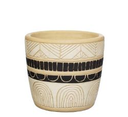 18 X NEW S&B BLACK & WHITE SGRAFFITO PLANTER
