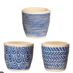 51 X NEW S&B BLUE MINI CEMENT PLANTERS - SET OF 3