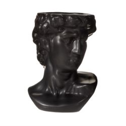 84 X NEW S&B LARGE GREEK HEAD VASE/PLANTER BLACK 25CM