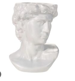 84 X NEW S&B LARGE GREEK HEAD VASE/PLANTER GREY 25CM