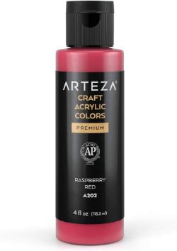 477 X NEW CRAFT ACRYLIC PAINT, A202 RASPBERRY RED 118ML