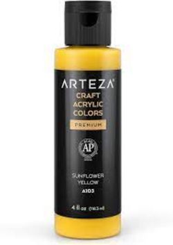 432 X NEW CRAFT ACRYLIC PAINT, A103 SUNFLOWER YELLOW118ML