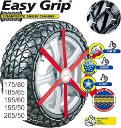 10 X MICHELIN 2 EASY GRIP COMPOSITE SNOW CHAINS G13 7900 165/70/14 185/60/14 TYRES - RRP £350