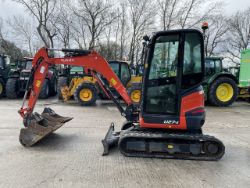 2022 KUBOTA U27-4. RUBBER TRACKS. PIPED. FRONT BLADE