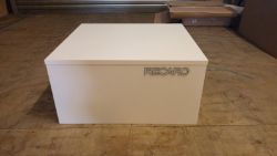 12 X RECARO WHITE WOODEN DISPLAY BOX 60CM W X 60CM D X 30CM H