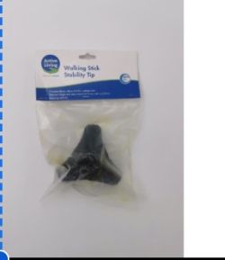 500 X NEW WALKING STICK STABILITY TIP - BLACK