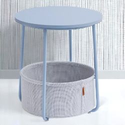 FREE DELIVERY - BRAND NEW SIDE TABLE ROUND END TABLE FABRIC BASKET SPACIOUS