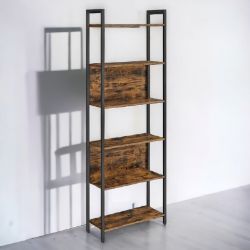 FREE DELIVERY - BRAND NEW BOOKCASE SHELVING UNIT BOOKSHELF RUSTIC BROWN AND BLACK