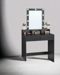 FREE DELIVERY - BRAND NEW DRESSING TABLE LED LIGHTS VANITY TABLE WITH MIRROR MAKEUP TABLE BLACK