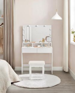 DRESSING TABLE VANITY TABLE LARGE MIRROR MODERN MAKEUP TABLE