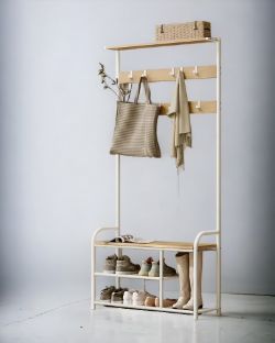 FREE DELIVERY - BRAND NEW COAT RACK STAND HALL TREE WITH BENCH AND SHOE STORAGE