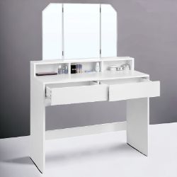 FREE DELIVERY - BRAND NEW DRESSING TABLE MIRROR MAKEUP TABLE 2 DRAWERS 3 OPEN