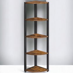 FREE DELIVERY - BRAND NEW VASAGLE 5-TIER CORNER SHELF, MULTIPURPOSE STORAGE SHELF