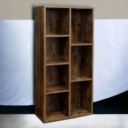 FREE DELIVERY - BRAND NEW VASAGLE 7-COMPARTMENT BOOKCASE, 7 SLOTS BOOKSHELF, DISPLAY CABINET