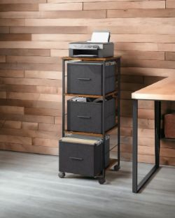 FREE DELIVERY - BRAND NEW FILING CABINET 3 DRAWERS HANGING FILE FOLDERS RUSTIC