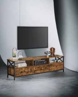 FREE DELIVERY - BRAND NEW TV CABINET TV UNIT 80-INCH TV STORAGE SHELVES RUSTIC