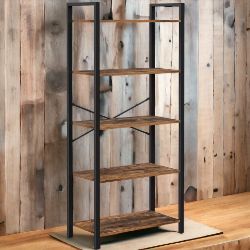 FREE DELIVERY - BRAND NEW 5-TIER STORAGE RACK, BOOKSHELF WITH STEEL FRAME