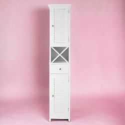 FREE DELIVERY - BRAND NEW VASAGLE FLOOR CABINET,BATHROOM TALL WITHSHUTTER DOORS,32X30X170 CM