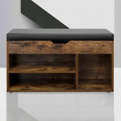 FREE DELIVERY - BRAND NEW VINTAGE SHOE BENCH WITH CUSHION STORAGE BENCH