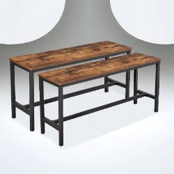 FREE DELIVERY - BRAND NEW VASAGLE SET OF 2 TABLE BENCHES INDOOR BENCHES DURABLE METAL FRAME
