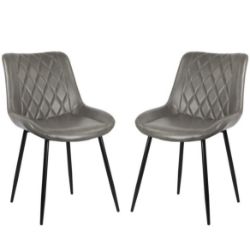 X8 BRAND NEW GREY VINTAGE FAUX LEATHER RESTAURANT/DINING CHAIRS