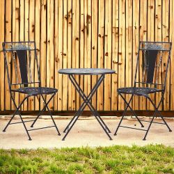 FREE DELIVERY- BRAND NEW 3-PIECE PATIO BISTRO SET W/ MOSAIC ROUND TABLE AND 2 ARMLESS CHAIRS