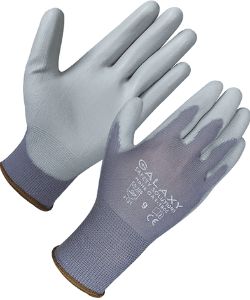 2346 X PAIRS OF GREY NYLON, GREY PU PALM COATING GLOVES (SIZE 7,8,9,11)