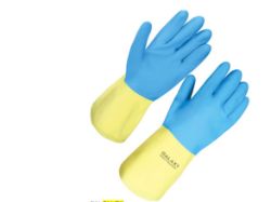 1800 X PAIRS OF NITRILE MATERIAL,FLOCK LINED,DIAMOND GRIP, STRAIGHT CUFF, LENGTH: 320MM (SIZE8,9,10)