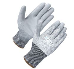 4277 X PAIRS OF CUT 5 LINER, GREY PU PALM COATING GLOVES (SIZE 7,8,9,10,11)